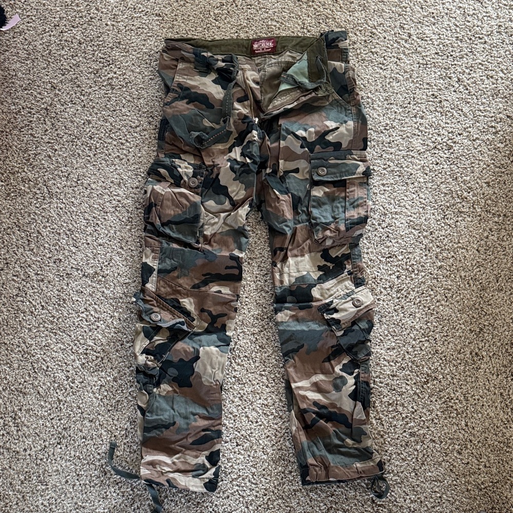 Women's Camo Cargo Joggers - Olive Green Camouflage Track Pants